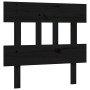 Estructura de cama con cabecero madera maciza negro 100x200 cm