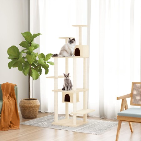 Katzenkratzbaum mit cremefarbenen Sisalstämmen, 176 cm von vidaXL, Katzenmöbel - Ref: Foro24-171687, Preis: 70,76 €, Rabatt: %
