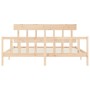 Estructura de cama de matrimonio con cabecero madera maciza