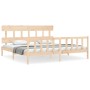 Estructura de cama sin colchón madera maciza de pino 200x200 cm