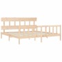 Estructura de cama sin colchón madera maciza de pino 200x200 cm