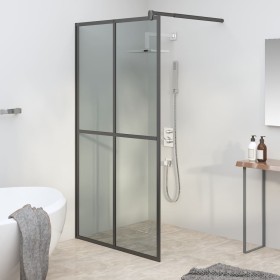 Mampara de ducha accesible vidrio templado oscuro 118x190 cm