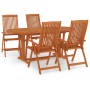 Garten-Essgruppe 5-teilig aus massivem Eukalyptusholz von vidaXL, Gartensets - Ref: Foro24-3087341, Preis: 547,44 €, Rabatt: %