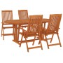 Garten-Essgruppe 5-teilig aus massivem Eukalyptusholz von vidaXL, Gartensets - Ref: Foro24-3087341, Preis: 547,44 €, Rabatt: %