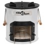 Hornillo de leña para camping acero plateado 45x25x26 cm de vidaXL, Chimeneas - Ref: Foro24-319438, Precio: 82,11 €, Descuent...