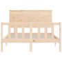 Estructura de cama sin colchón madera maciza de pino 140x190 cm