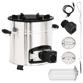 Cocina leña ventilador USB acero inoxidable plata 35,5x26x28 cm by vidaXL, Chimneys - Ref: Foro24-319443, Price: 136,38 €, Di...