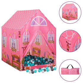 Tienda de juegos para niños con 250 bolas rosa 69x94x104 cm