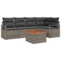 Conjunto de sofá de jardín con cojín 6 pcs Gris Poliratán