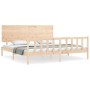 Estructura de cama sin colchón madera maciza de pino 200x200 cm