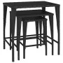 Stackable tables 3 pieces black synthetic rattan by vidaXL, Side tables - Ref: Foro24-319384, Price: 47,84 €, Discount: %