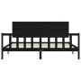 Estructura de cama con cabecero madera maciza negro 200x200 cm