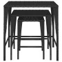Stackable tables 3 pieces black synthetic rattan by vidaXL, Side tables - Ref: Foro24-319384, Price: 47,84 €, Discount: %