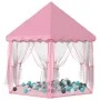 Princess play tent with 250 pink balls 133x140 cm by vidaXL, Play tents and tunnels - Ref: Foro24-3107713, Price: 78,65 €, Di...