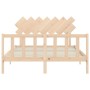 Estructura de cama sin colchón madera maciza de pino 140x190 cm
