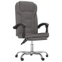 Silla de oficina reclinable cuero sintético gris