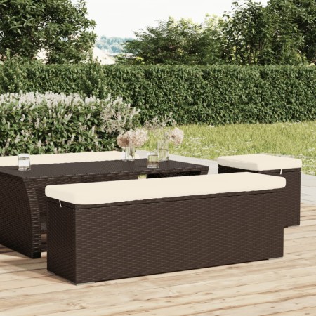 Banco otomana con cojín ratán sintético marrón 110x30x40 cm de vidaXL, Bancos de jardín - Ref: Foro24-319397, Precio: 100,51 ...