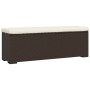 Banco otomana con cojín ratán sintético marrón 110x30x40 cm de vidaXL, Bancos de jardín - Ref: Foro24-319397, Precio: 100,51 ...