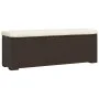Ottoman bench with brown synthetic rattan cushion 110x30x40 cm by vidaXL, garden benches - Ref: Foro24-319397, Price: 98,36 €...