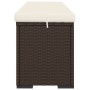 Banco otomana con cojín ratán sintético marrón 110x30x40 cm de vidaXL, Bancos de jardín - Ref: Foro24-319397, Precio: 100,51 ...