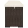 Ottoman bench with brown synthetic rattan cushion 110x30x40 cm by vidaXL, garden benches - Ref: Foro24-319397, Price: 98,36 €...