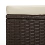 Banco otomana con cojín ratán sintético marrón 110x30x40 cm de vidaXL, Bancos de jardín - Ref: Foro24-319397, Precio: 100,51 €