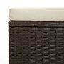 Ottoman bench with brown synthetic rattan cushion 110x30x40 cm by vidaXL, garden benches - Ref: Foro24-319397, Price: 98,36 €...