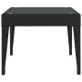 Mesa auxiliar vidrio templado ratán sintético negro 50x50x38 cm