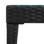 Mesa auxiliar vidrio templado ratán sintético negro 50x50x38 cm