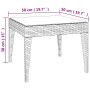 Mesa auxiliar vidrio templado ratán sintético negro 50x50x38 cm