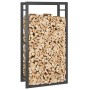 Leñero de acero negro mate 50x28x94 cm