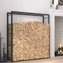 Matte black steel firewood rack 110x28x116 cm by vidaXL, Firewood bags and holders - Ref: Foro24-350310, Price: 44,36 €, Disc...