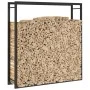 Matte black steel firewood rack 110x28x116 cm by vidaXL, Firewood bags and holders - Ref: Foro24-350310, Price: 44,36 €, Disc...