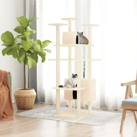 Cat scratcher with cream-colored sisal posts 162 cm tall by vidaXL, Cat furniture - Ref: Foro24-171633, Price: 90,98 €, Disco...