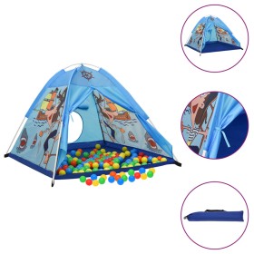 Tienda de juegos para niños con 250 bolas azul 120x120x90 cm