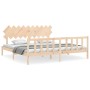 Estructura de cama sin colchón madera maciza de pino 200x200 cm