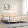 Estructura de cama sin colchón madera maciza de pino 200x200 cm