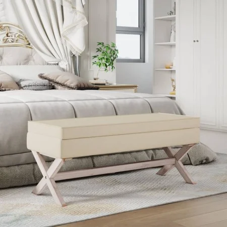 Taburete con almacenaje lino 110x45x49 cm by vidaXL, Benches for halls and storage - Ref: Foro24-344522, Price: 122,17 €, Dis...