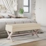 Taburete con almacenaje lino 110x45x49 cm by vidaXL, Benches for halls and storage - Ref: Foro24-344522, Price: 123,58 €, Dis...