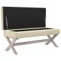 Taburete con almacenaje lino 110x45x49 cm by vidaXL, Benches for halls and storage - Ref: Foro24-344522, Price: 122,17 €, Dis...