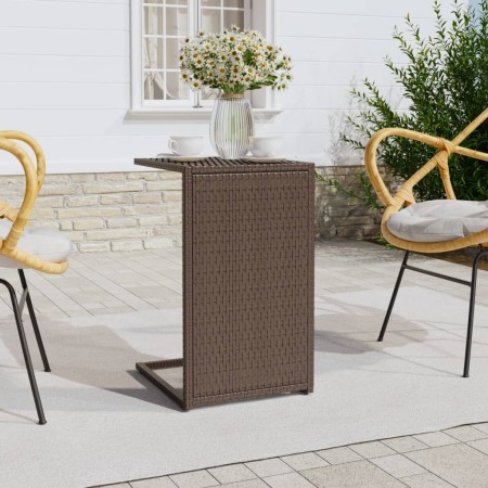 C-förmiger Tisch aus synthetischem Rattan braun 40x35x60 cm von vidaXL, Seitentische - Ref: Foro24-319407, Preis: 33,15 €, Ra...