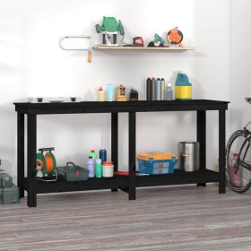 Banco de trabajo de madera maciza de pino negro 180x50x80 cm de vidaXL, Mesas de trabajo - Ref: Foro24-822515, Precio: 189,85...