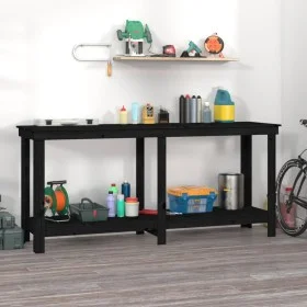 Solid black pine wood workbench 180x50x80 cm by vidaXL, Work tables - Ref: Foro24-822515, Price: 186,80 €, Discount: %