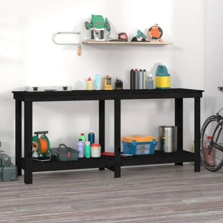 Werkbank aus massivem Kiefernholz schwarz 180x50x80 cm von vidaXL, Arbeitstische - Ref: Foro24-822515, Preis: 186,80 €, Rabat...