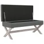 Taburete con almacenaje tela gris oscuro 110x45x49 cm de vidaXL, Bancos para recibidores y almacenamiento - Ref: Foro24-34452...