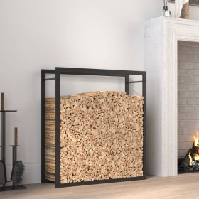 Matte black steel firewood rack 80x28x86 cm by vidaXL, Firewood bags and holders - Ref: Foro24-350307, Price: 30,84 €, Discou...