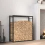 Leñero de acero negro mate 80x28x86 cm de vidaXL, Bolsas y soportes de leña - Ref: Foro24-350307, Precio: 31,97 €, Descuento: %