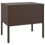 Brown synthetic rattan tempered glass side table 53x37x48cm by vidaXL, Side tables - Ref: Foro24-319401, Price: 29,55 €, Disc...