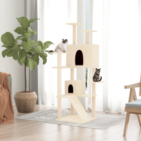 Katzenkratzbaum mit cremefarbenen Sisalstämmen, 153 cm von vidaXL, Katzenmöbel - Ref: Foro24-171693, Preis: 70,64 €, Rabatt: %