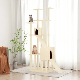Cat scratching post with cream sisal posts 190 cm by vidaXL, Cat furniture - Ref: Foro24-171648, Price: 103,41 €, Discount: %